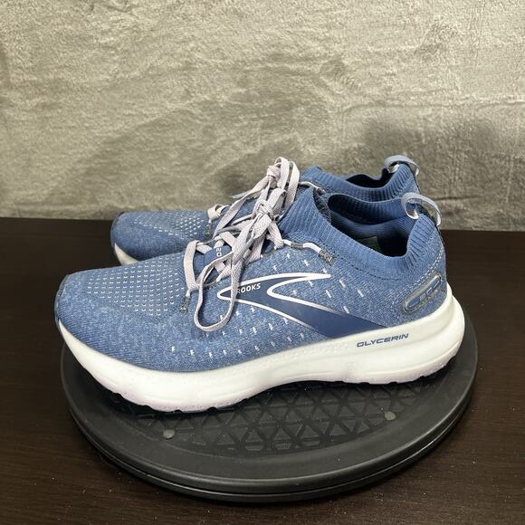 Brooks Womens Sz 8B Glycerin StealthFit 20 Blue Pastel Lilac Athletic NO INSOLES - Picture 4 of 10